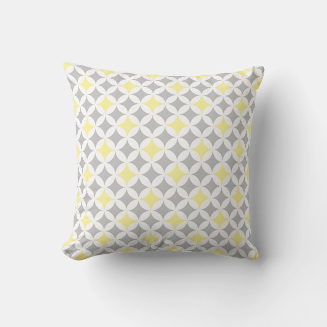 Almohada decorativa del modelo gris amarillo de (Anverso)