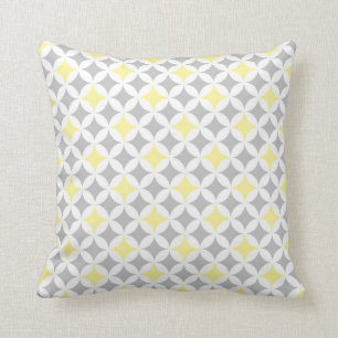 Almohada decorativa del modelo gris amarillo de