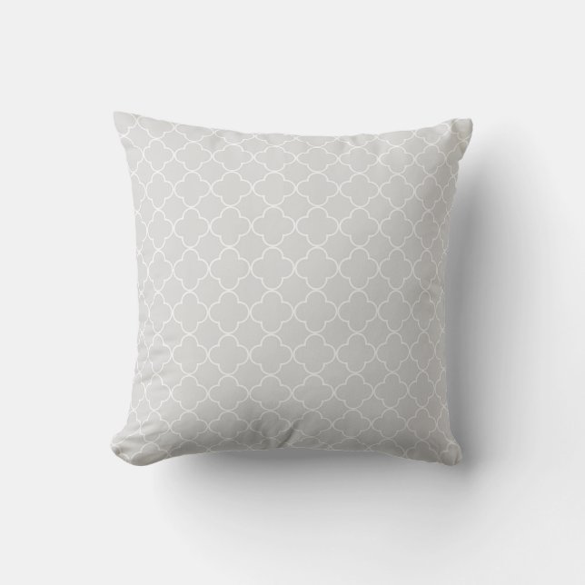 Almohada decorativa del modelo gris de Quatrefoil (Anverso)