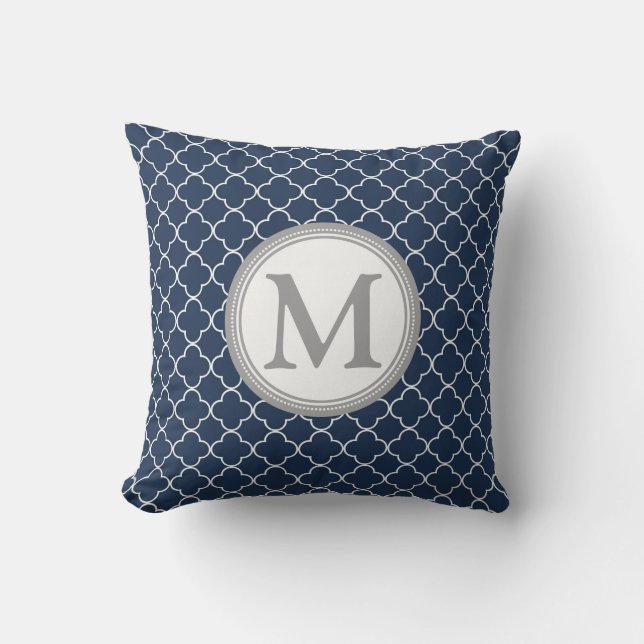 Almohada decorativa del monograma de Quatrefoil (Anverso)