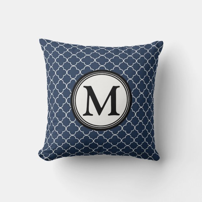 Almohada decorativa del monograma de Quatrefoil (Anverso)