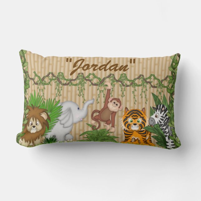 Almohada decorativa del sitio del niño del safari (Anverso)