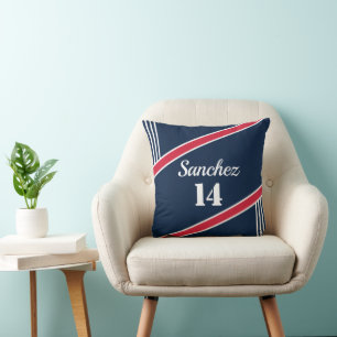 Almohada decorativa deportiva inspirada en Navy y