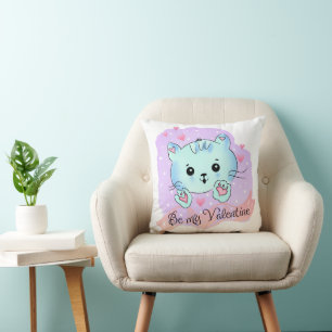 Almohada decorativa Día de San Valentín Gato Mío