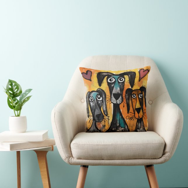 Almohada decorativa Día de San Valentín Perro Cora (Silla)