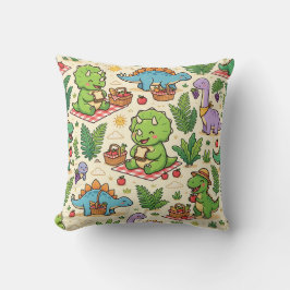 Almohada decorativa Dino Picnic – Patrón prehistór