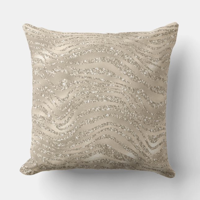 Almohada decorativa diseñadora Taupe Sparkle (Anverso)