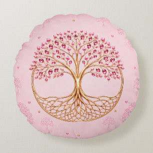 Almohada Decorativa Diseño Árbol de la Vida Rosa S