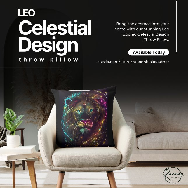Almohada Decorativa Diseño Celeste Leo Zodiaco (Subido por el creador)