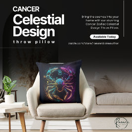 Almohada Decorativa Diseño Celestial Cáncer Zodiac