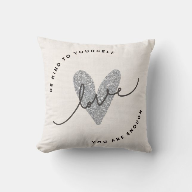Almohada Decorativa – Diseño de Corazón Brillante  (Anverso)