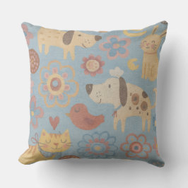 Almohada decorativa - Diseño de perros, gatos, páj