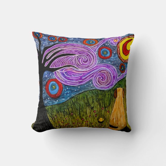 Almohada decorativa Doggie Starry Night (Anverso)