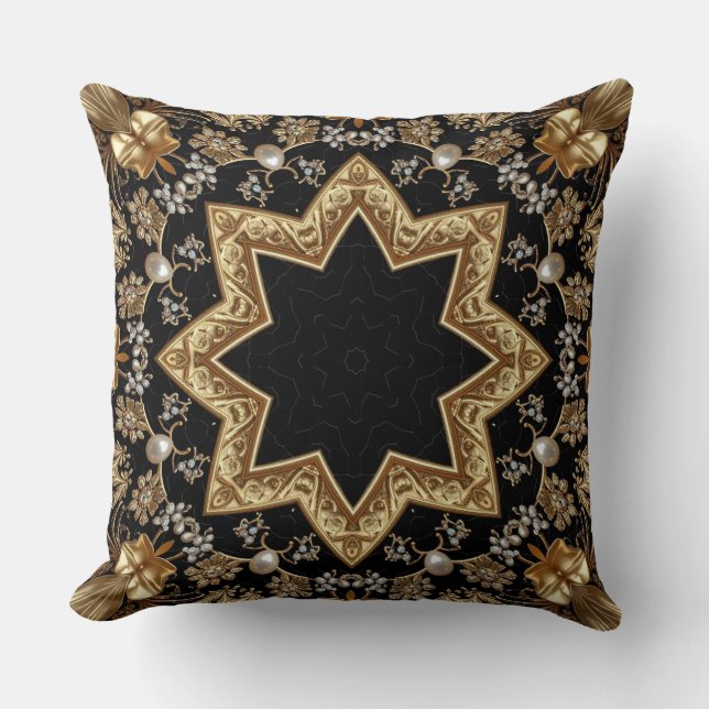 Almohada decorativa dorada (Anverso)