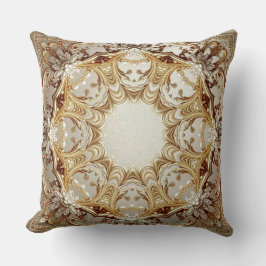 Almohada decorativa dorada ornamentada