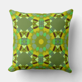 Almohada decorativa dorada y verde