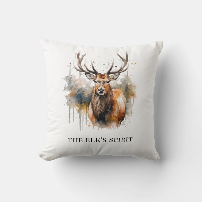 Almohada decorativa Espíritu Alce junto al fuego (Anverso)