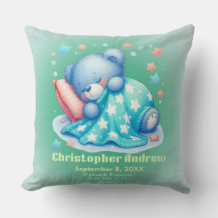 Almohada Decorativa Estadísticas de Nacimiento Niñ