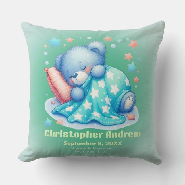 Almohada Decorativa Estadísticas de Nacimiento Niñ (Anverso)