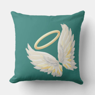 Almohada decorativa estética de alas de ángel con