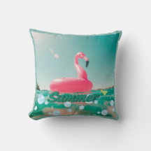 Almohada decorativa estética de verano Flamingo ro