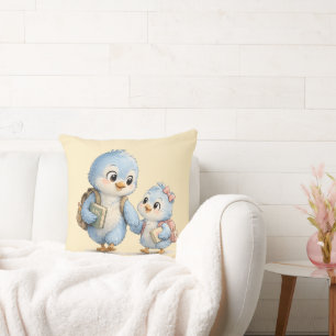 Almohada decorativa Familia de pajaritos lindos