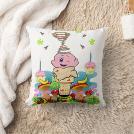 Almohada Decorativa, Feliz Cumpleaños Cupcake Rosa
