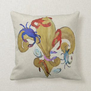 Almohada decorativa Fleur de lis Cajún del arte