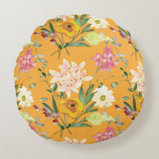 Almohada decorativa floral alegre de acuarela