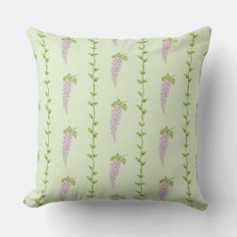 Almohada decorativa floral botánica de glicina y v