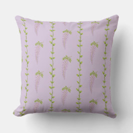 Almohada decorativa floral botánica de glicina y v