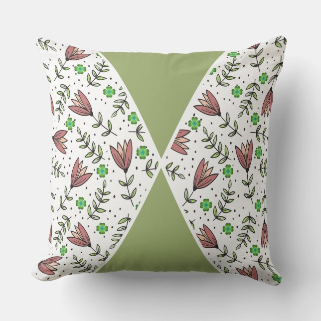 Almohada Decorativa Floral Botánica Fresca de Prim (Anverso)