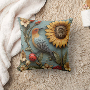 Almohada Decorativa Floral Dama Girasol