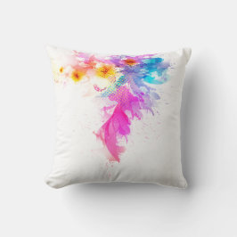 Almohada decorativa floral de acuarela