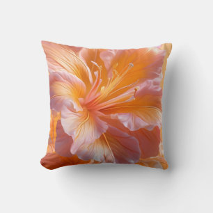 Almohada decorativa floral de hibisco melocotón vi