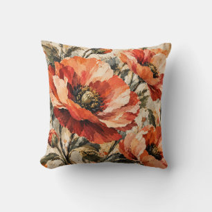 Almohada decorativa floral de jardín de amapola na