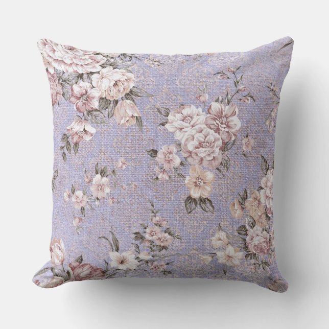 Almohada decorativa floral de la lila (Anverso)