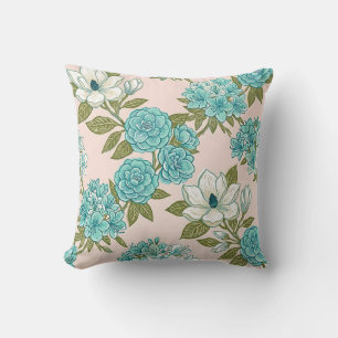 Almohada decorativa floral de magnolia