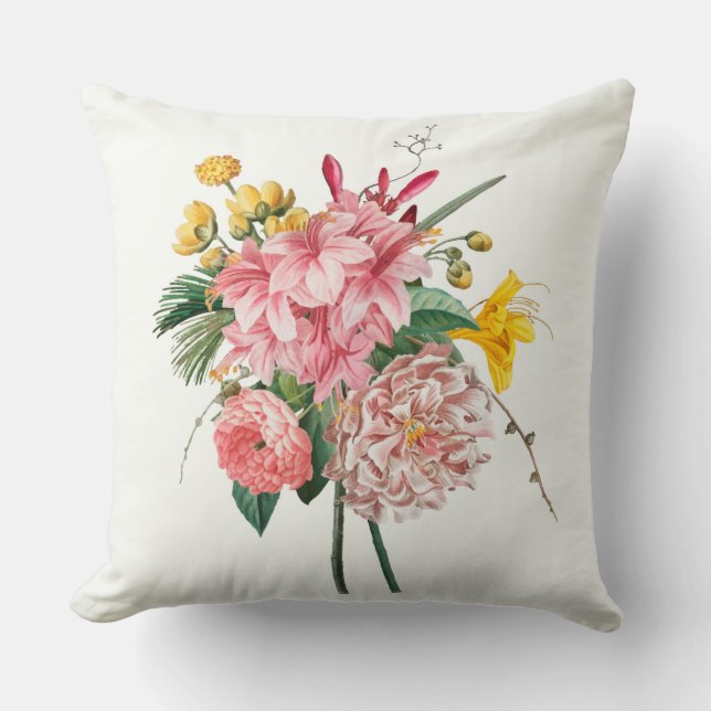 Almohada decorativa floral elegante chic de moda (Anverso)