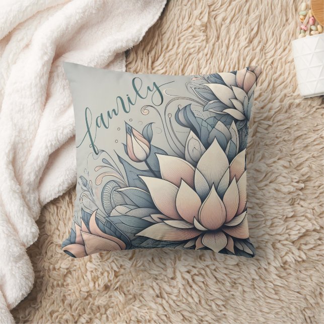 Almohada decorativa floral "Familia" (Manta)
