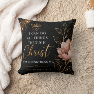 Almohada Decorativa Floral Filipenses 4:13