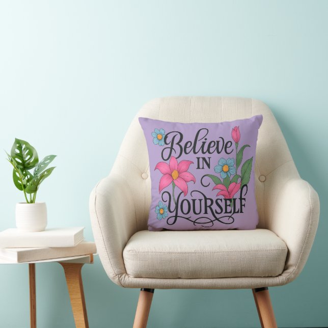 Almohada decorativa floral inspiradora (40,64 cm x (Silla)
