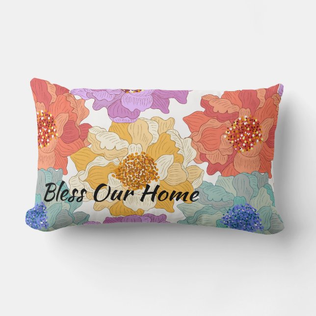 Almohada Decorativa - Floral Multi Bendice Nuestro (Anverso)
