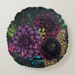 Almohada Decorativa Floral Oscura Cyberpunk - Roc 