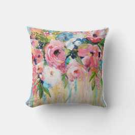 Almohada decorativa floral rosa