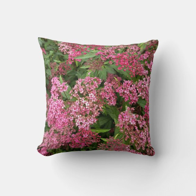 Almohada decorativa floral rosa (Anverso)