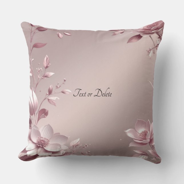 Almohada Decorativa Floral Rosa Delicada (Anverso)