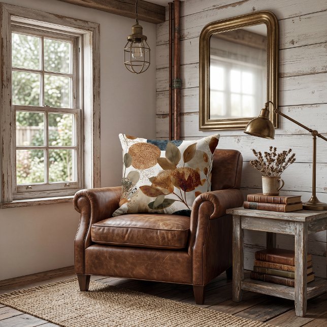 Almohada decorativa floral rústica de hojas (Subido por el creador)