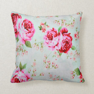 Almohada decorativa floral subió cabaña del