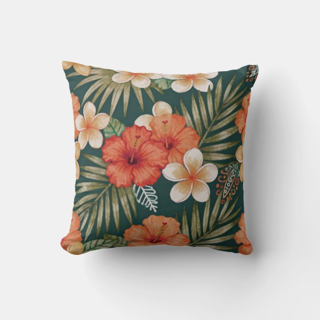 Almohada decorativa floral tropical audaz (Anverso)